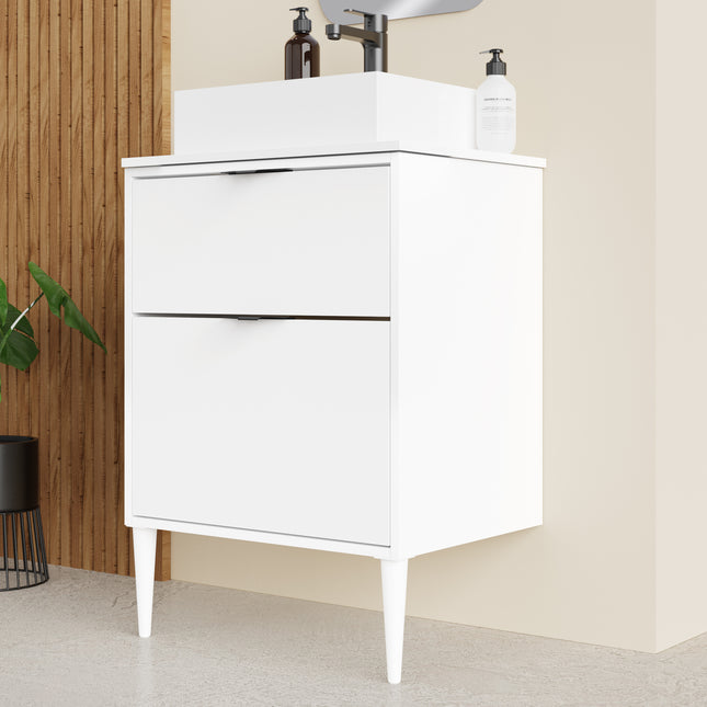 Sicily Matt White 600mm Wall Hung Vanity Unit