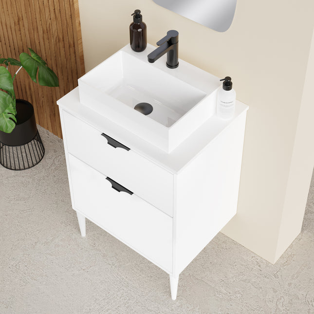 Sicily Matt White 600mm Wall Hung Vanity Unit
