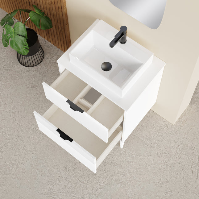Sicily Matt White 600mm Wall Hung Vanity Unit