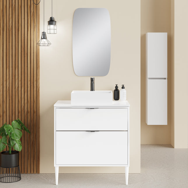 Sicily Matt White 800mm Wall Hung Vanity Unit