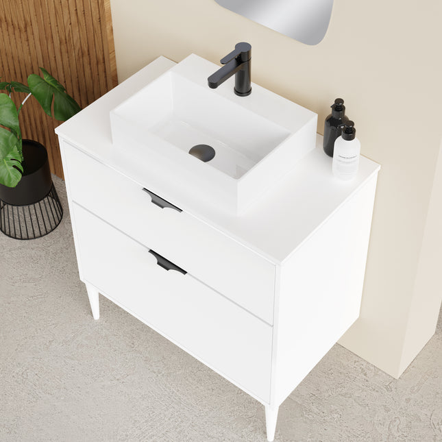 Sicily Matt White 800mm Wall Hung Vanity Unit