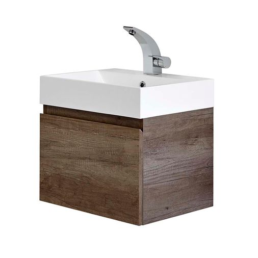 Geo 500mm Basin & Wall Mounted Vanity Unit - Nebraska Oak