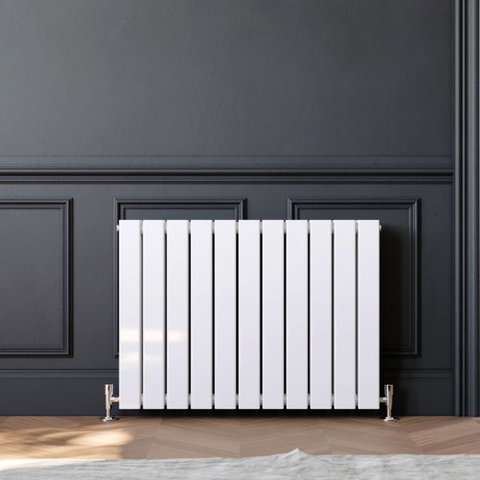 NILE 600X836mm White Horizontal Designer Double Column Flat Panel Radiator