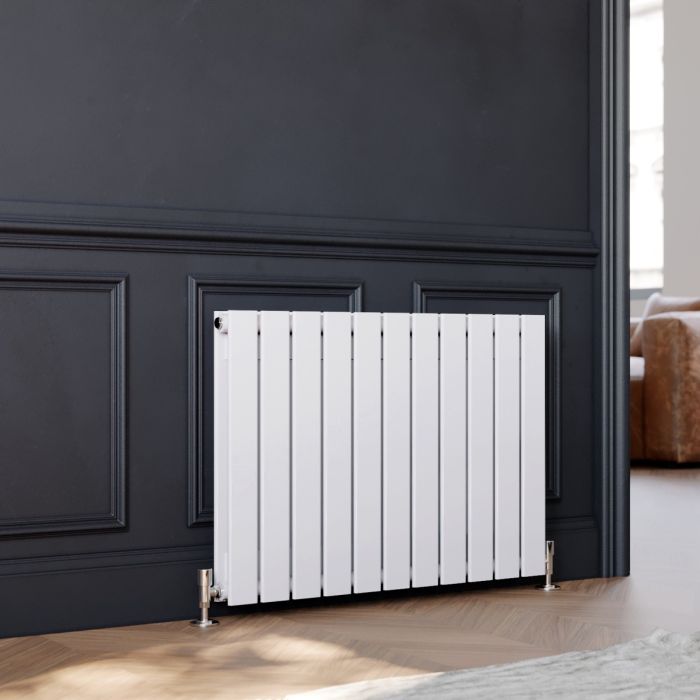 NILE 600X836mm White Horizontal Designer Double Column Flat Panel Radiator