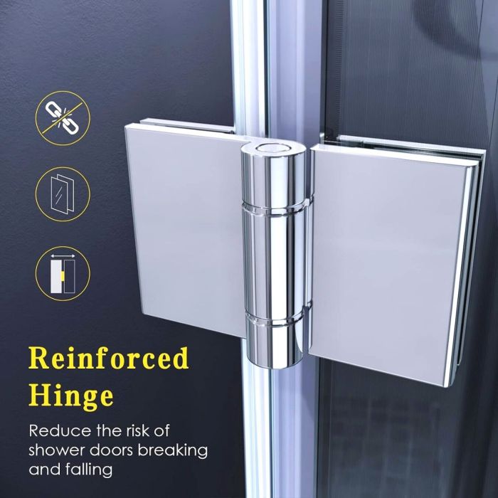 NILE 700mm Frameless Bi-fold Hinged Shower Door Shower Screen