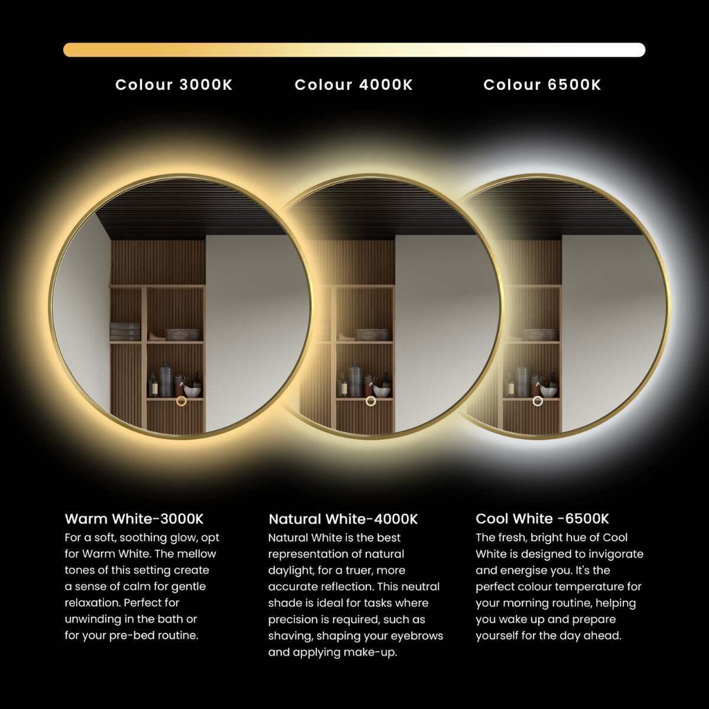 Julietta Brushed Brass Illuminated LED Mirror Cabinet 710x500mm