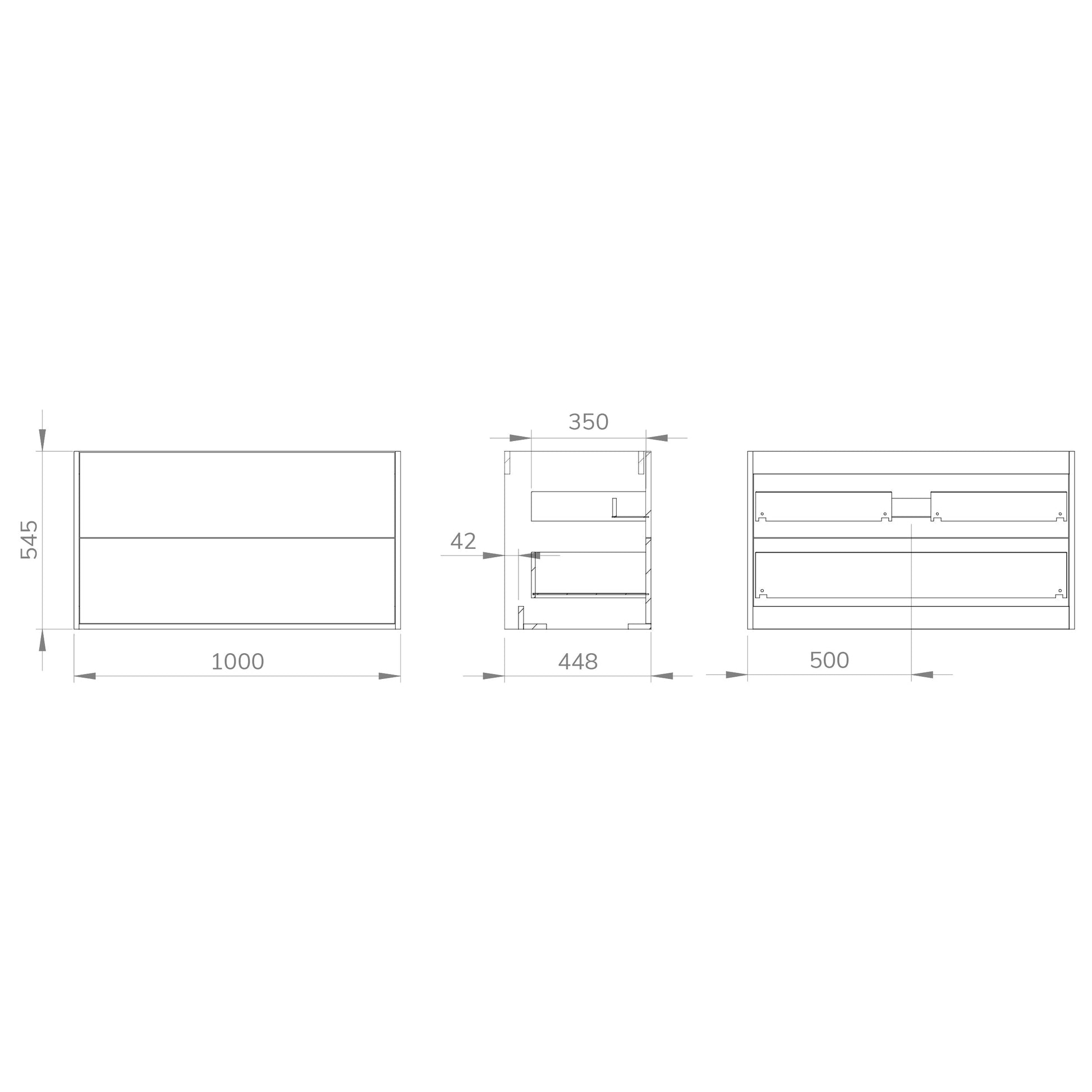 Optimus Noir 1000mm Wall Hung Vanity Unit + Basin - Matt White