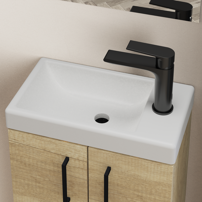 Geo 400mm Natural Oak Wall Hung Cloakroom Vanity