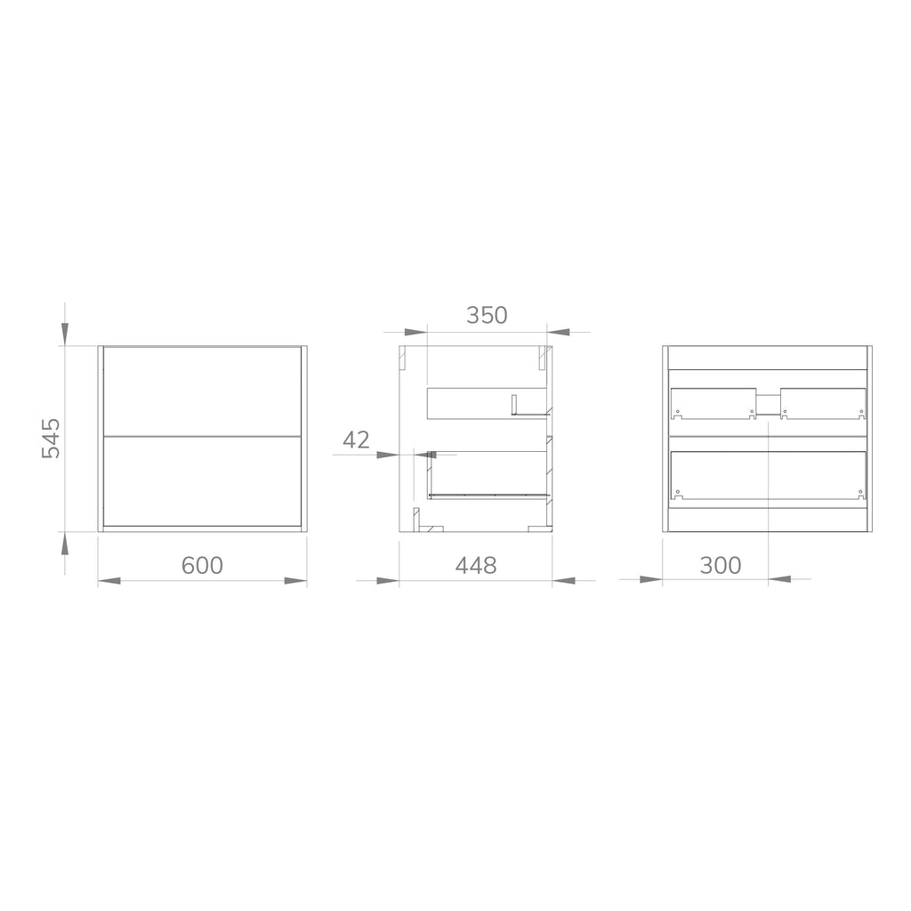 Optimus Noir 600mm Wall Hung Vanity Unit + Basin - Matt Black