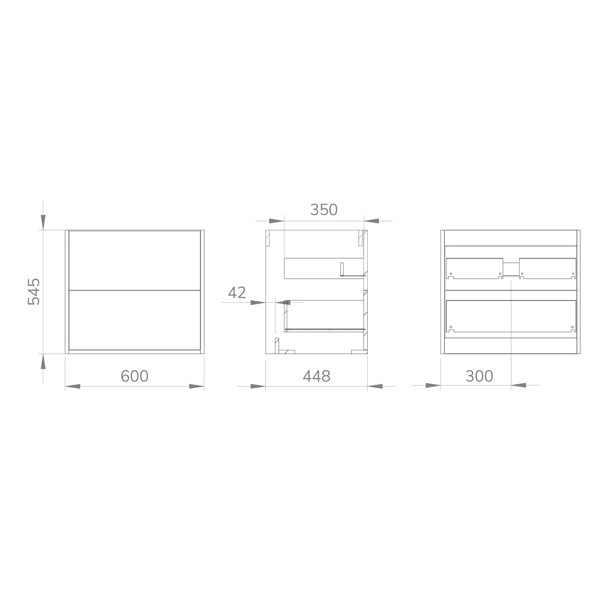 Optimus Noir 600mm Wall Hung Vanity Unit + Basin - Matt Black