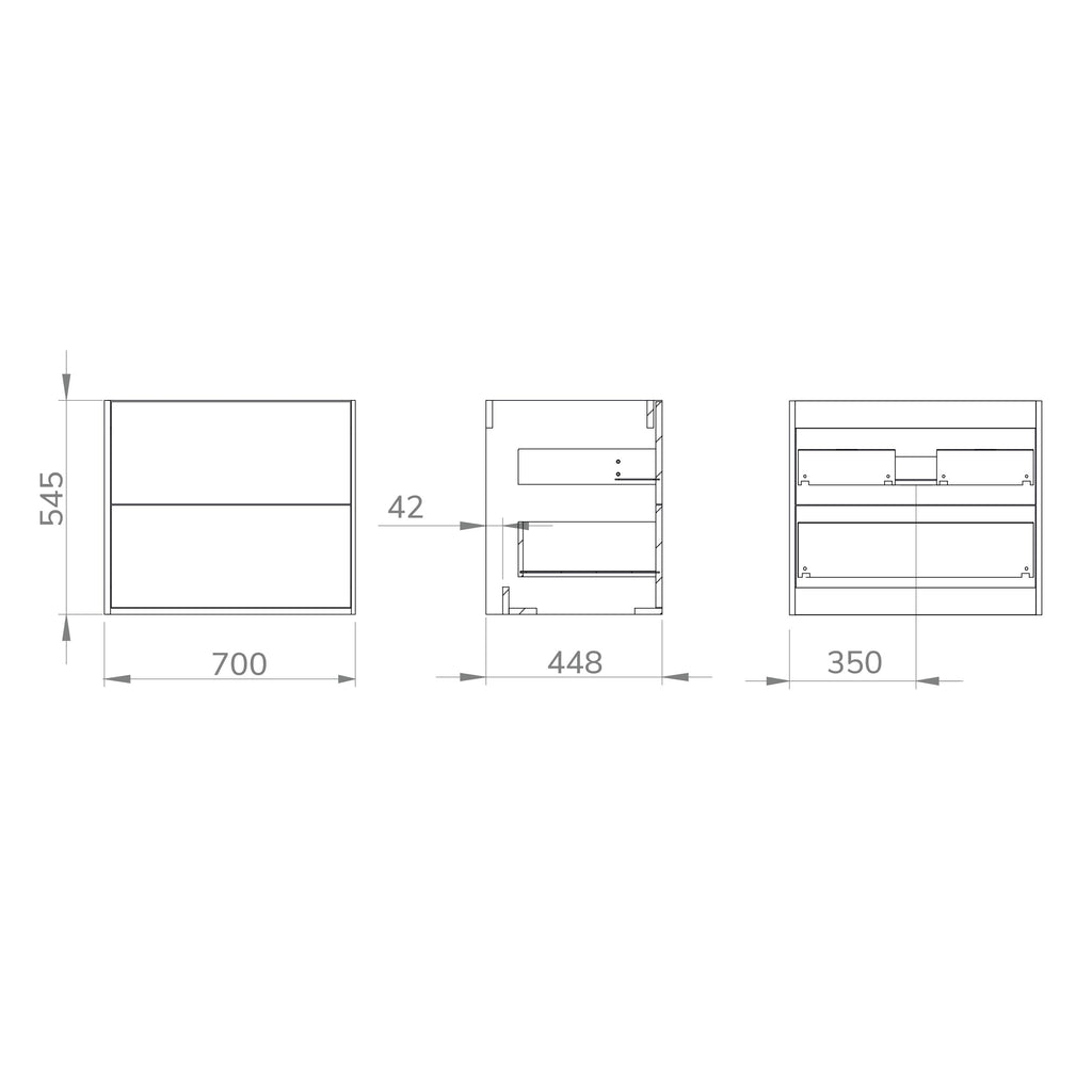 Optimus Noir 700mm Wall Hung Vanity Unit + Basin - Matt Black