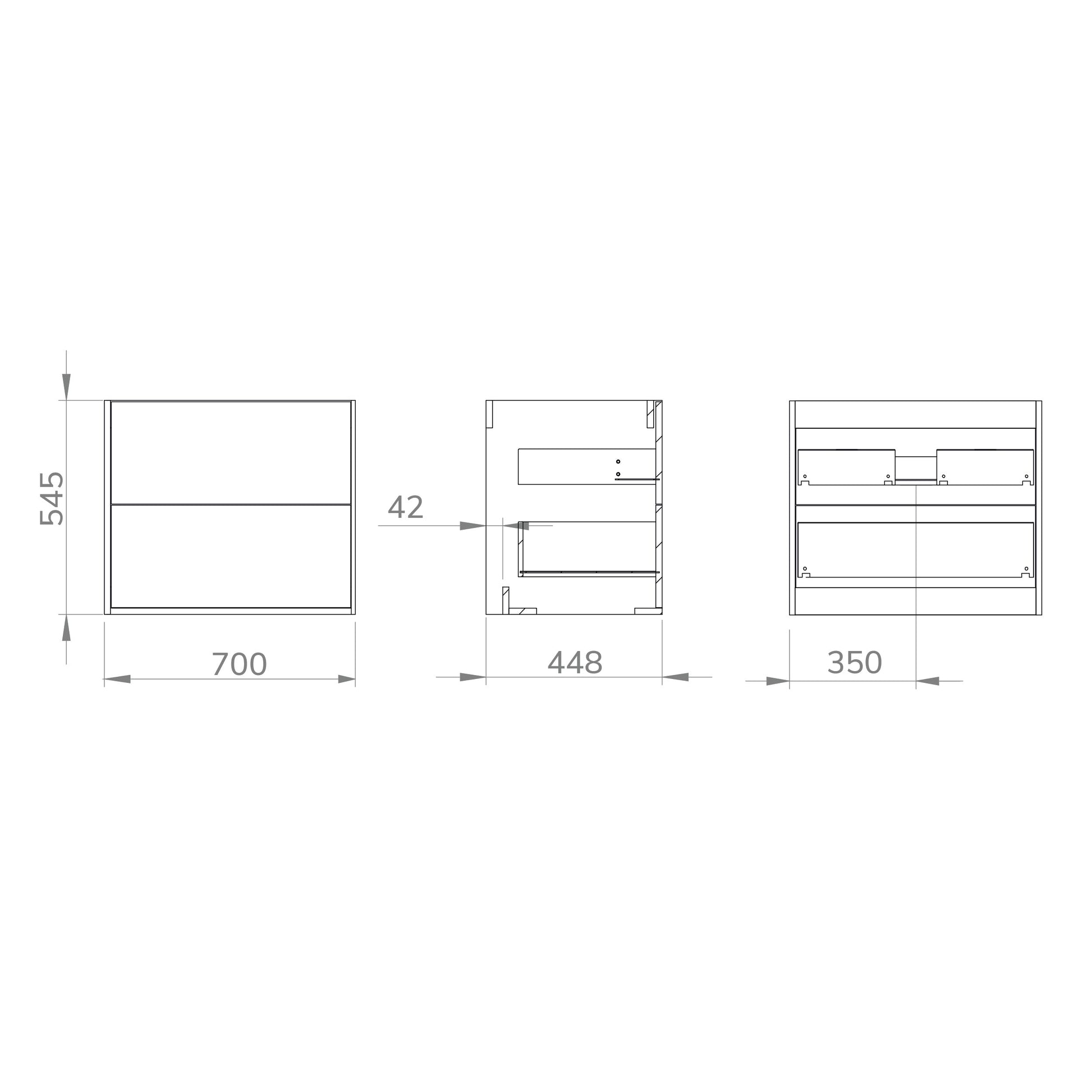Optimus Noir 700mm Wall Hung Vanity Unit + Basin - Matt Black