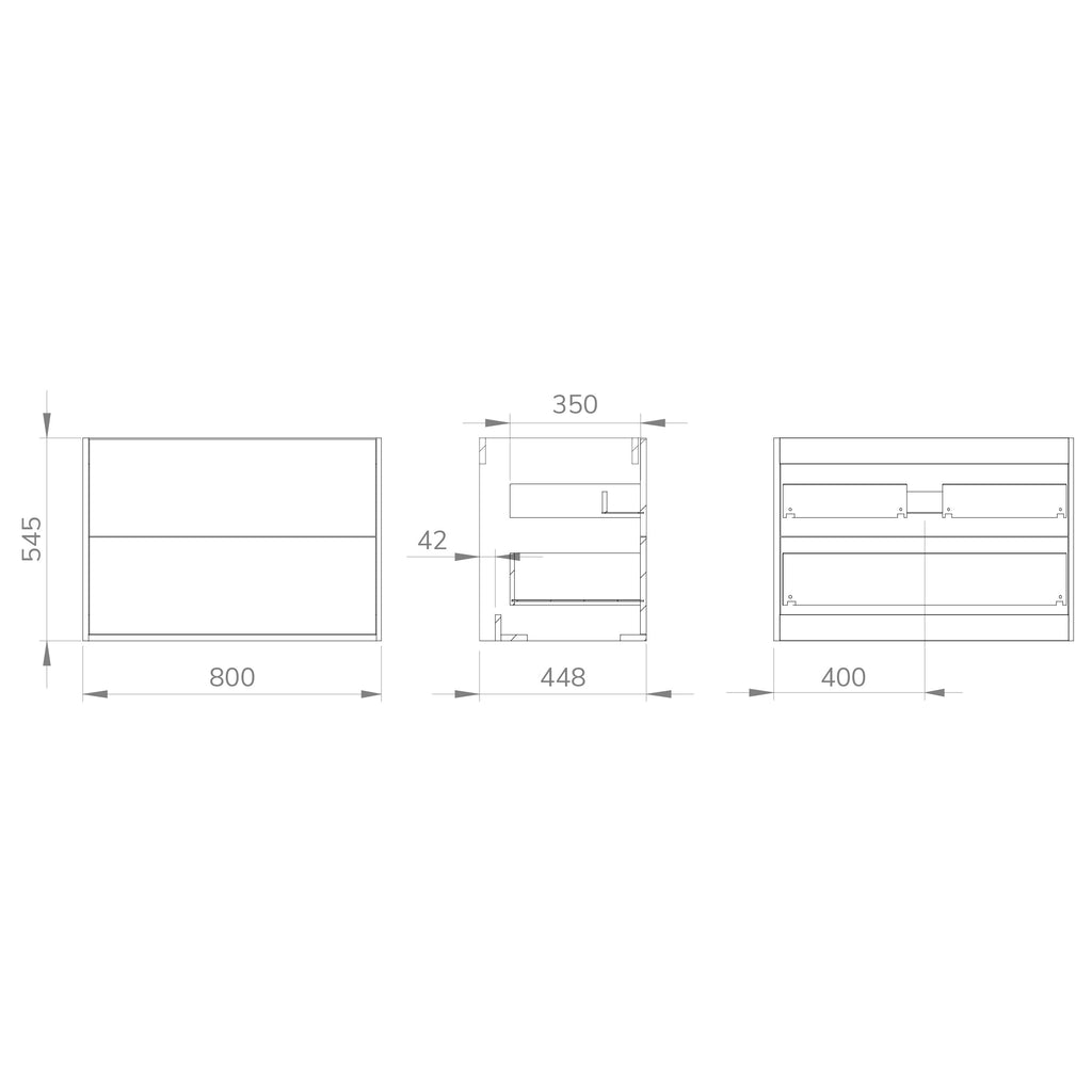 Optimus Noir 800mm Wall Hung Vanity Unit + Basin - Matt White