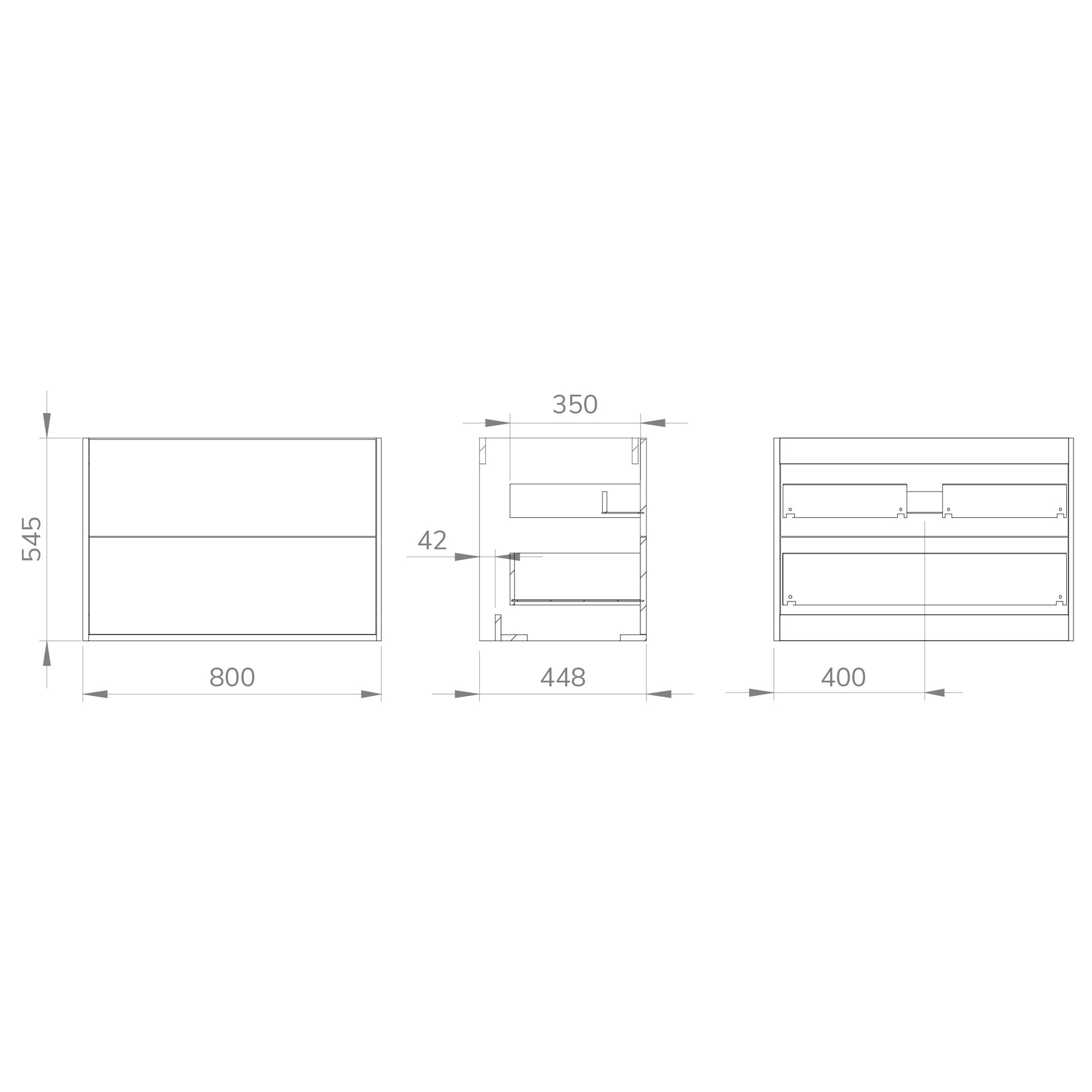 Optimus Noir 800mm Wall Hung Vanity Unit + Basin - Matt White