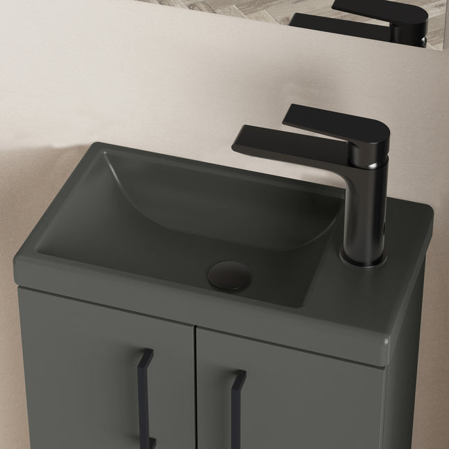 Geo 400mm Matt Grey Wall Hung Cloakroom Vanity