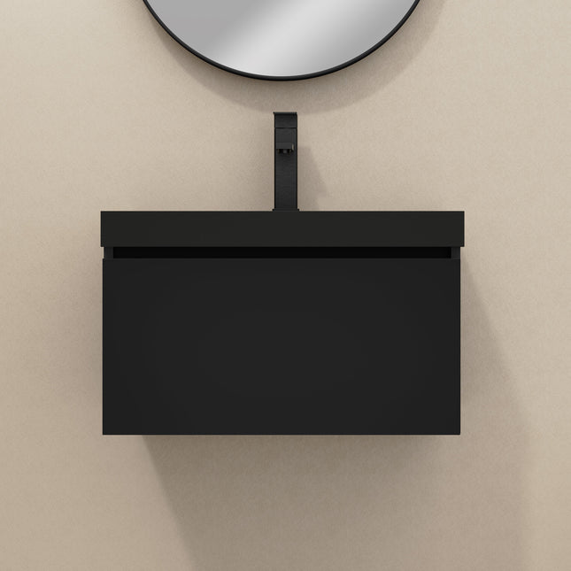 Casa Blanca Matt Black 600mm Wall Hung Vanity Unit
