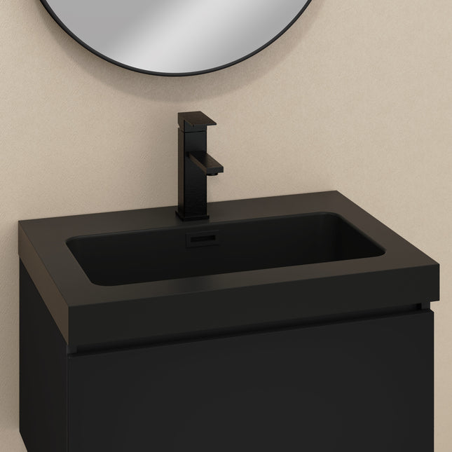 Casa Blanca Matt Black 600mm Wall Hung Vanity Unit