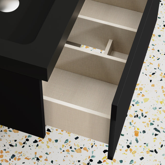 Casa Blanca Matt Black 600mm Wall Hung Vanity Unit