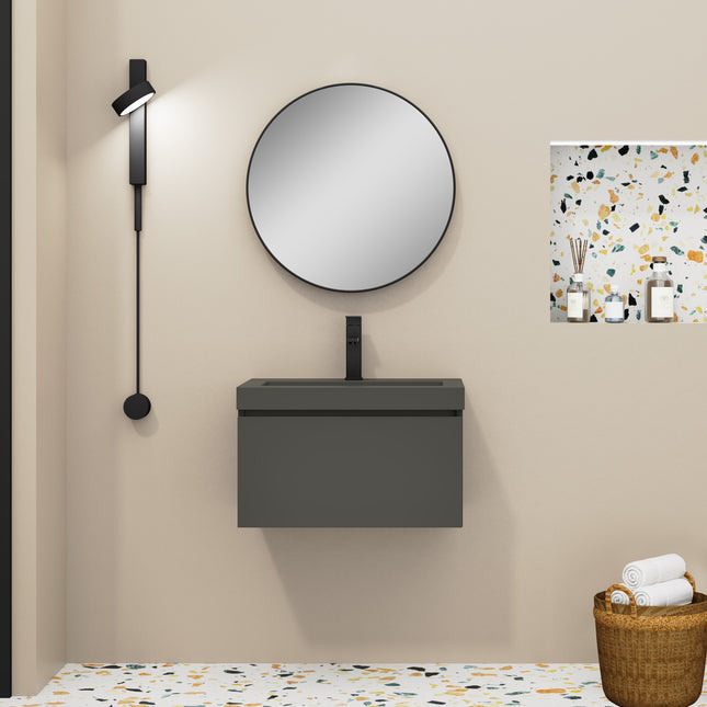 Casa Blanca Matt Grey 600mm Wall Hung Vanity Unit
