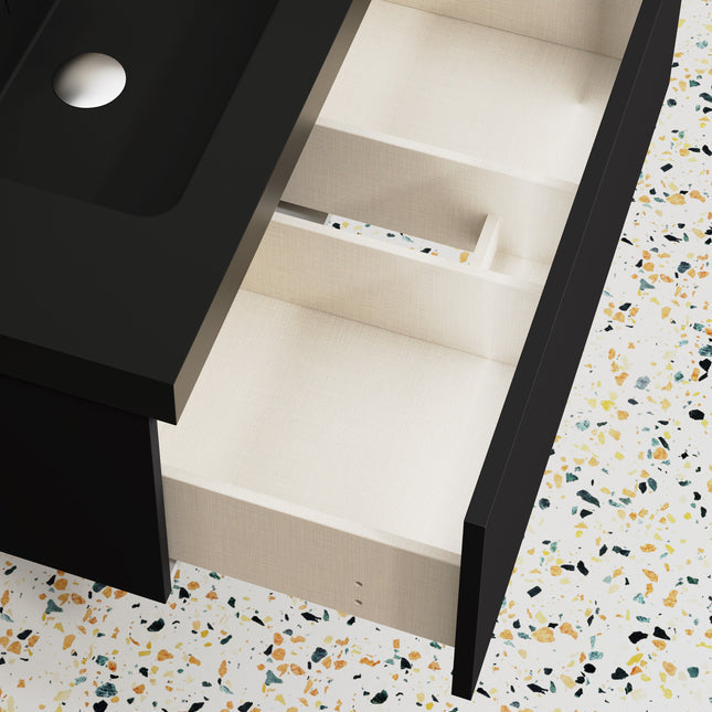 Casa Blanca Matt Black 800mm Wall Hung Vanity Unit