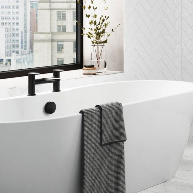 Nezrol Round Noir Bath Filler Tap - Matt Black