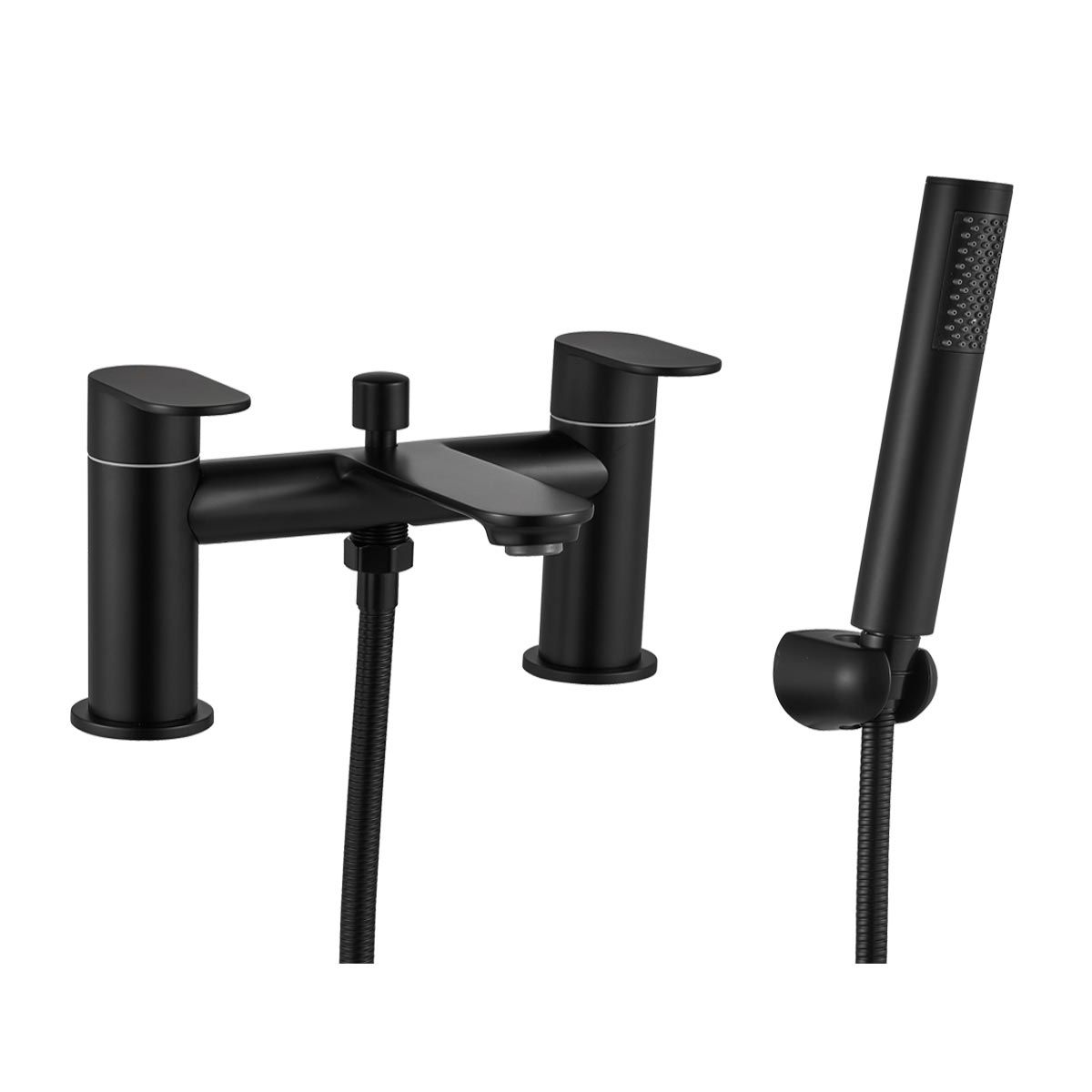 Nezrol Round Noir Bath Shower Mixer Tap - Matt Black