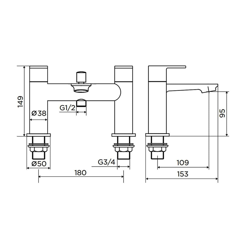 Nezrol Round Bath Shower Mixer Tap - Brushed Brass