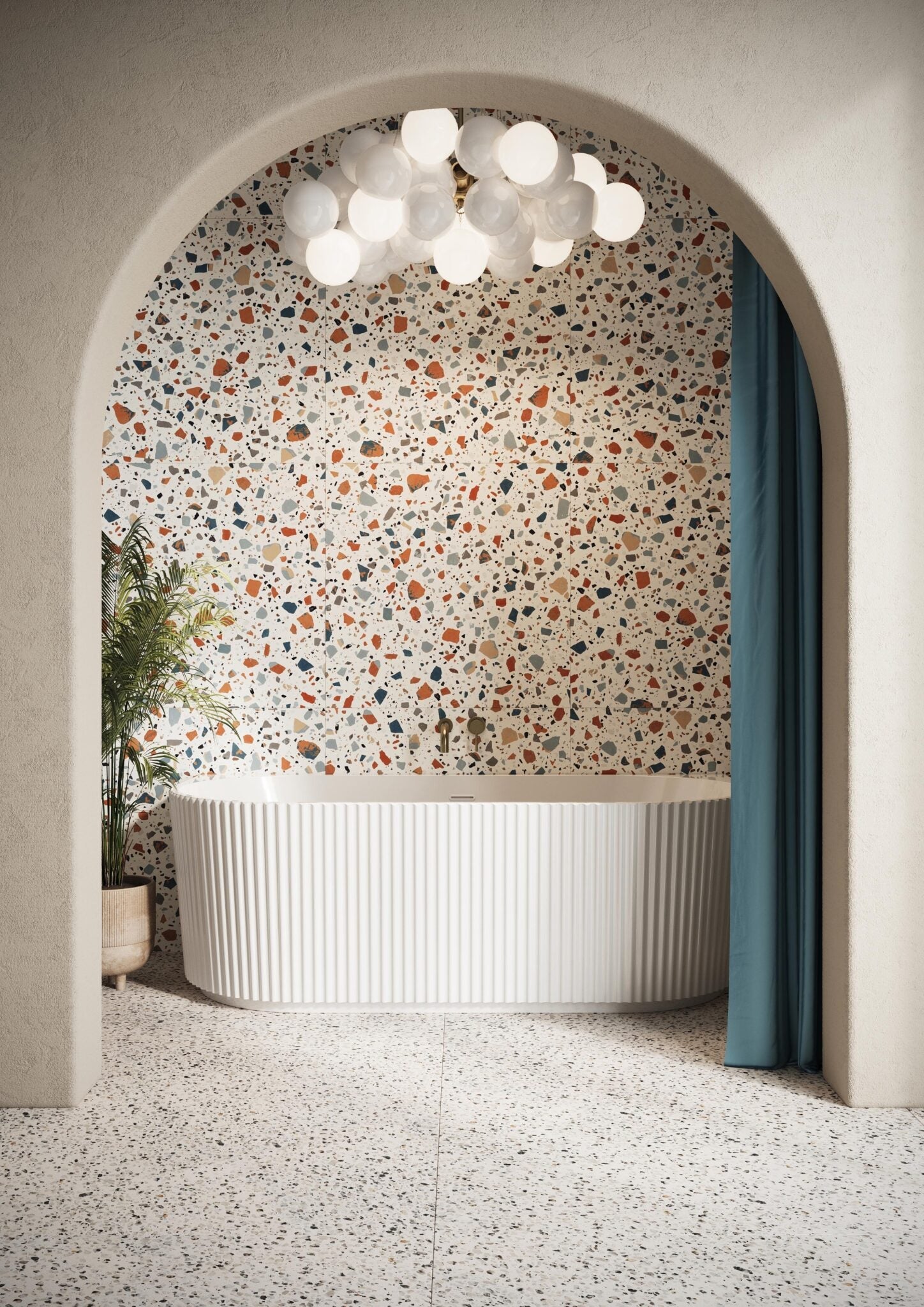 Legacy Labyrinth Fluted Back to Wall Bath