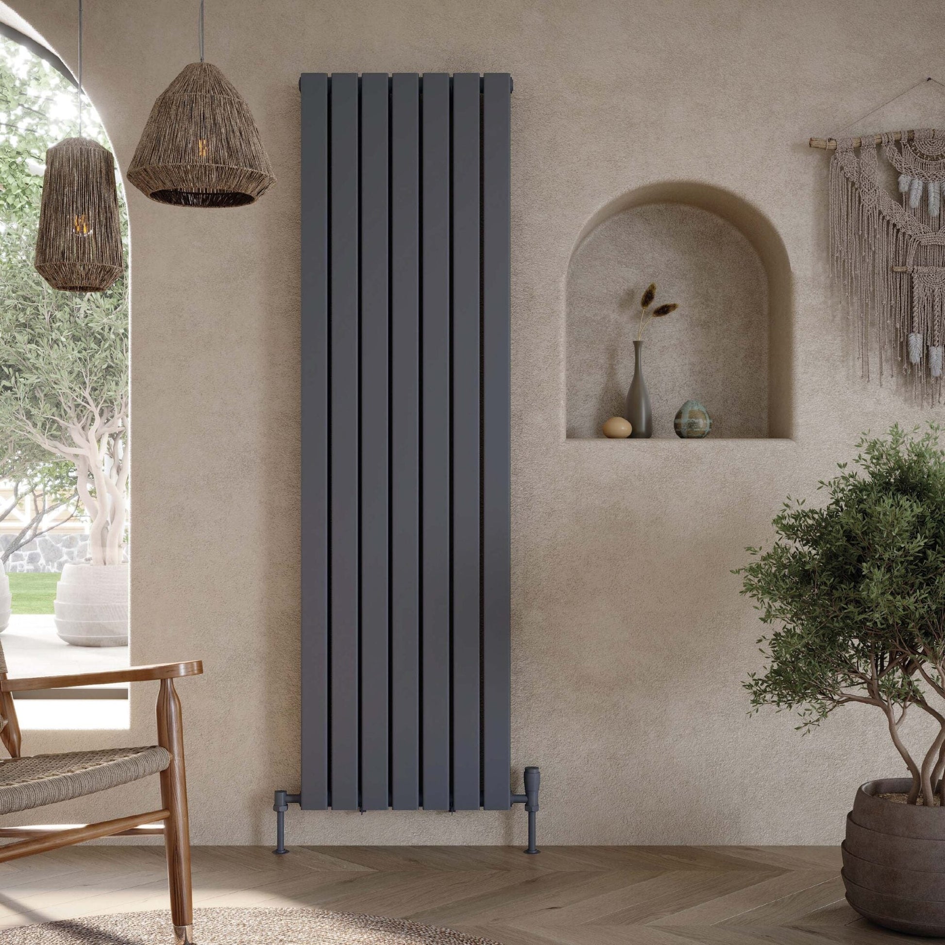 Bravo Anthracite Double Designer Radiator – 1600mm x 408mm