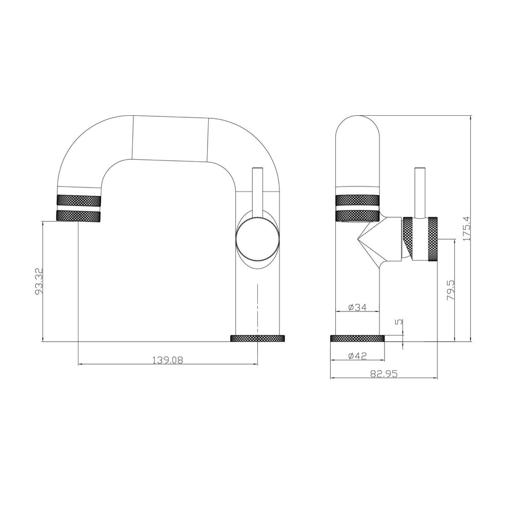 Legacy Core Side Lever Basin Mono Gunmetal