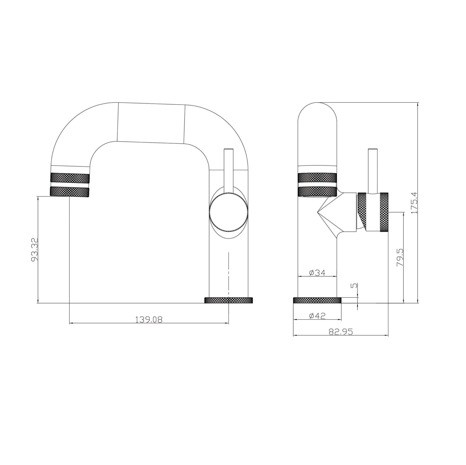 Legacy Core Side Lever Basin Mono Gunmetal