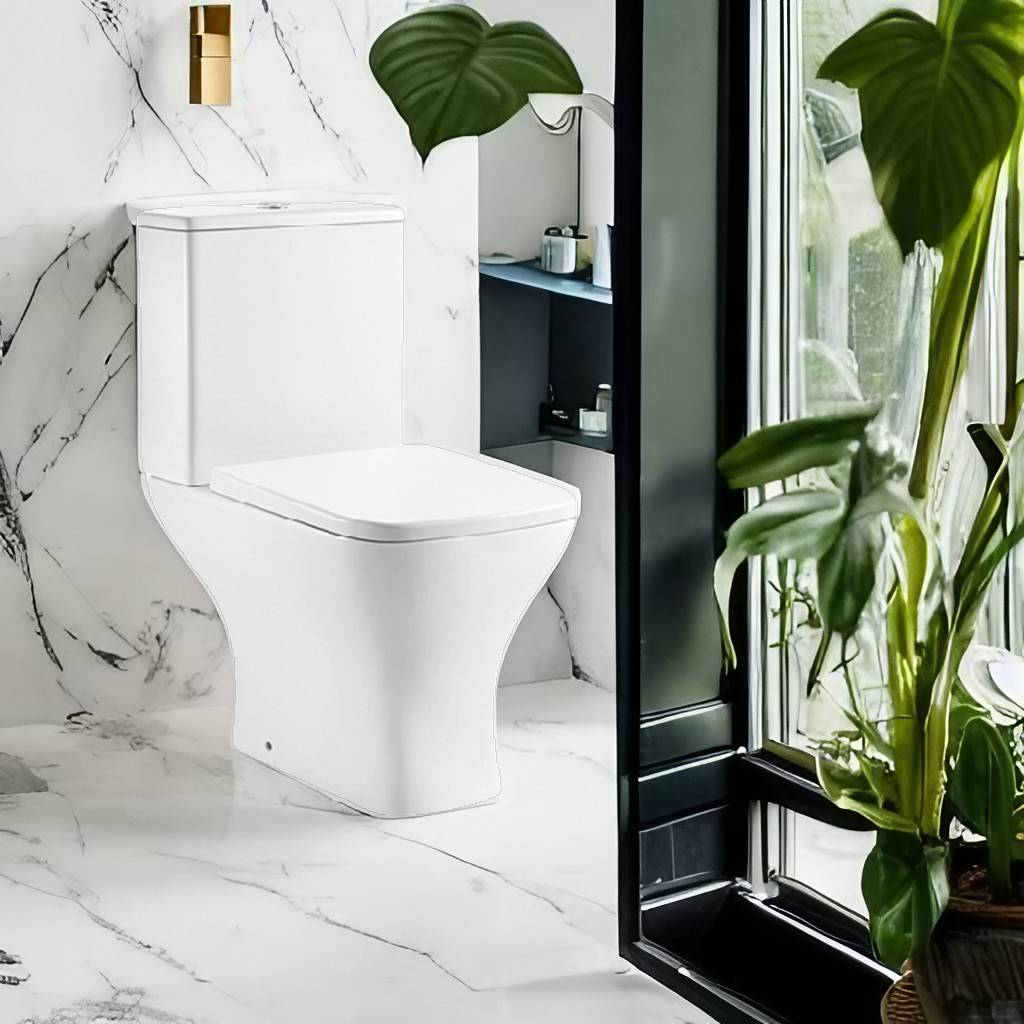 Fusion Open Back Close Coupled Toilet with Soft Close Seat