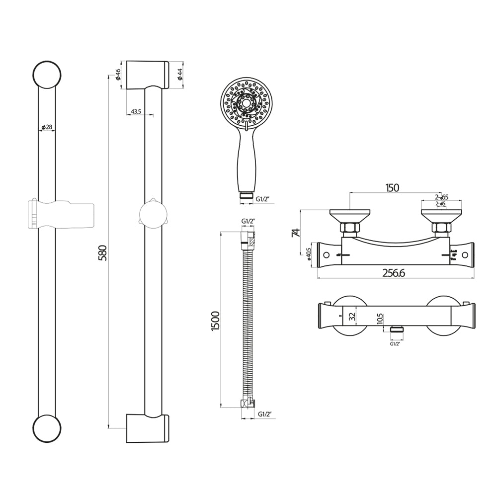 LEGACY Round Brass Body Valve, Riser Kit and Fast Fix Brackets