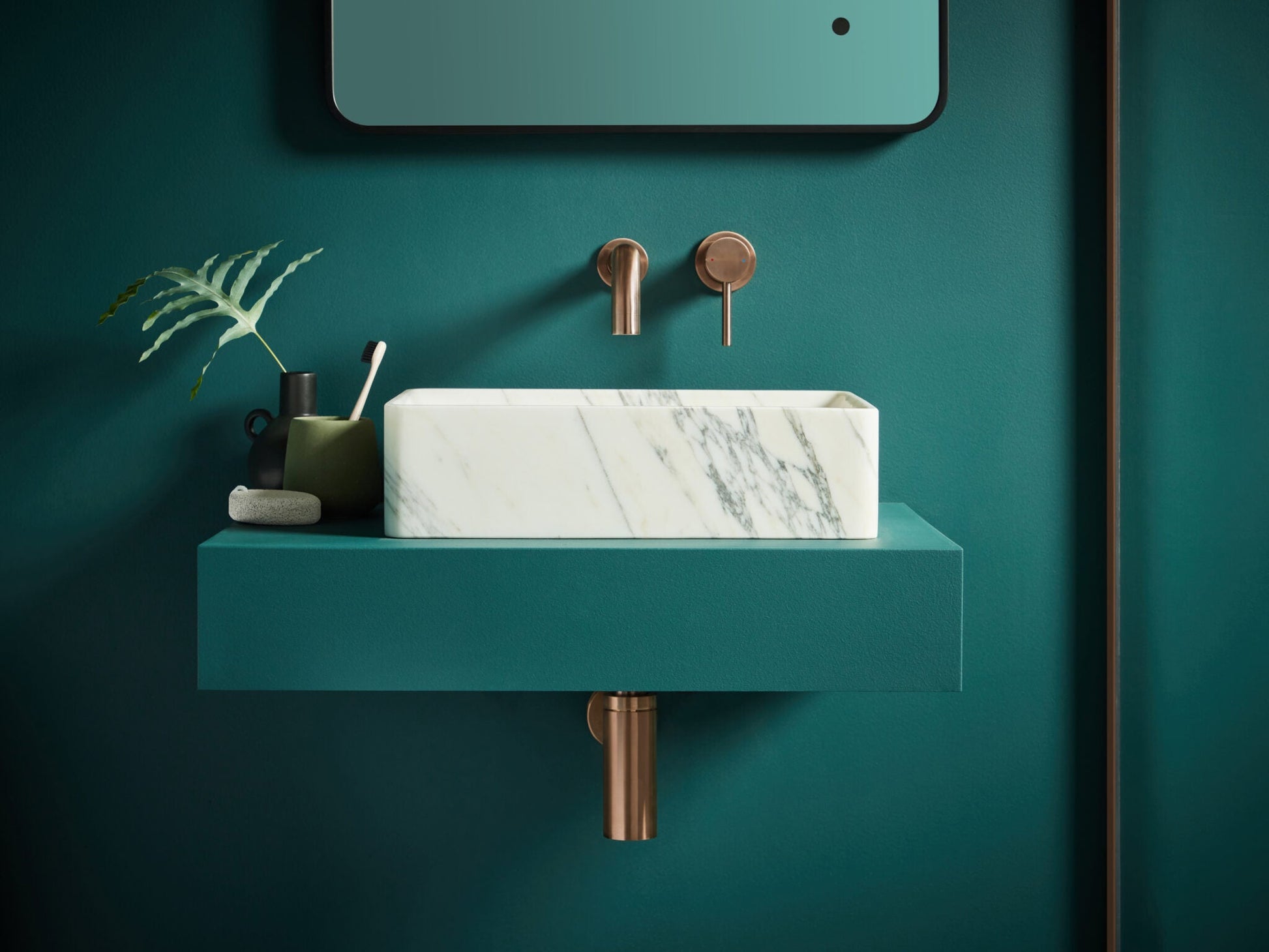 LEGACY Core Wall Mounted Basin Tap Brushed Bronze