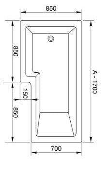 Legacy L Shape Shower Bath Left