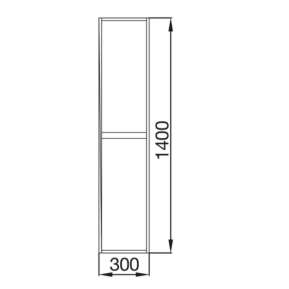 Arenys Wall Hung Tall Cabinet - Matt Grey