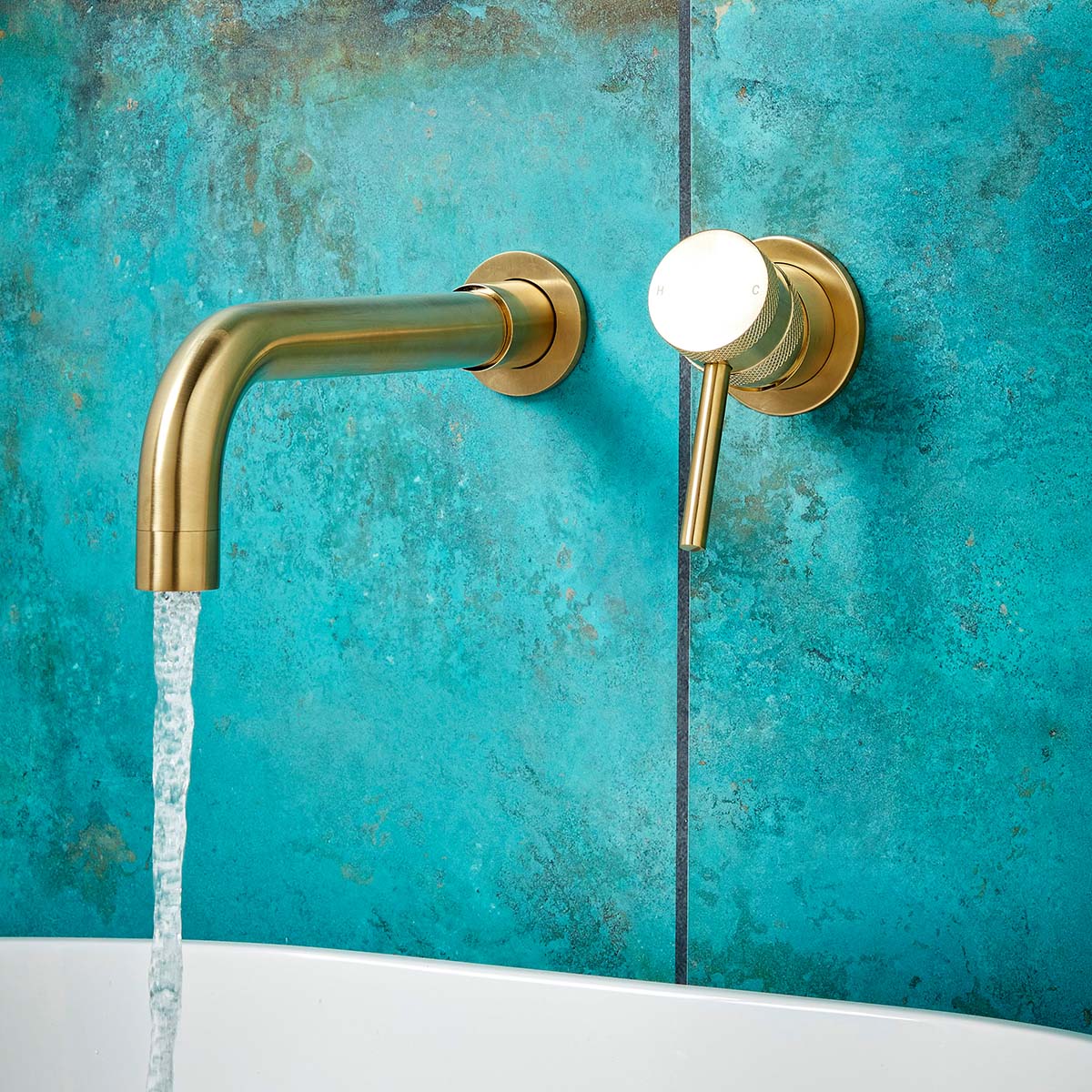 LEGACY Core Wall Mounted Basin Tap Brushed Brass