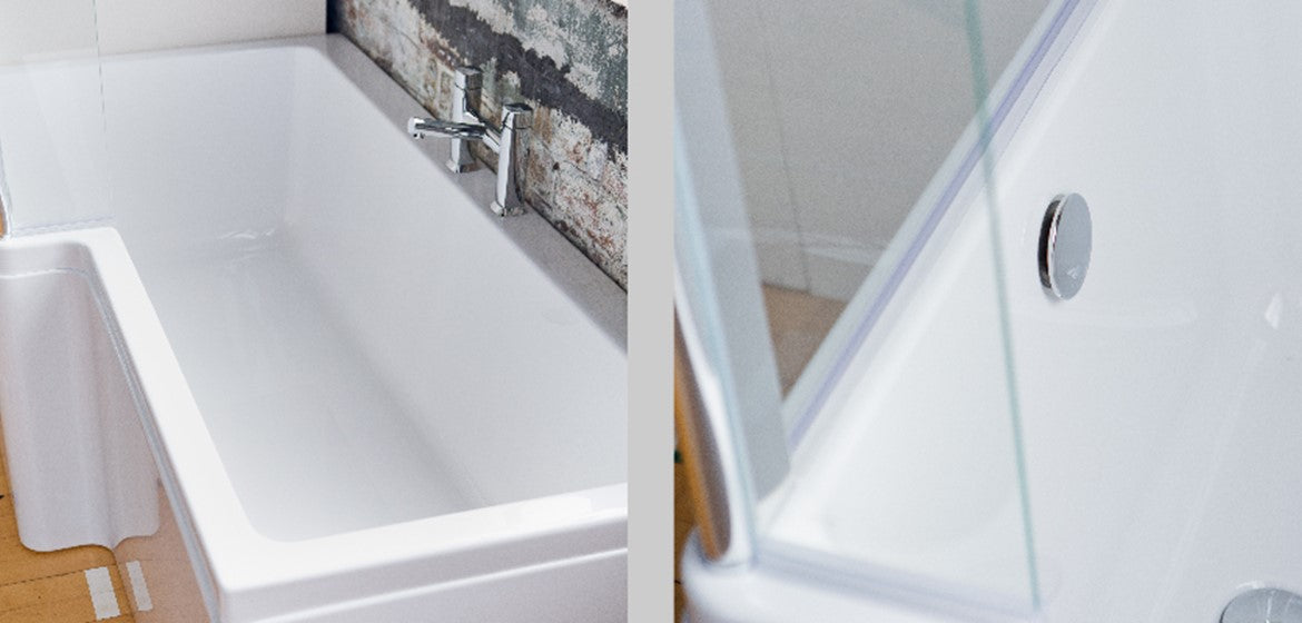 Carron Quantum 1500mm L-Shaped Square Shower Bath - Left Hand