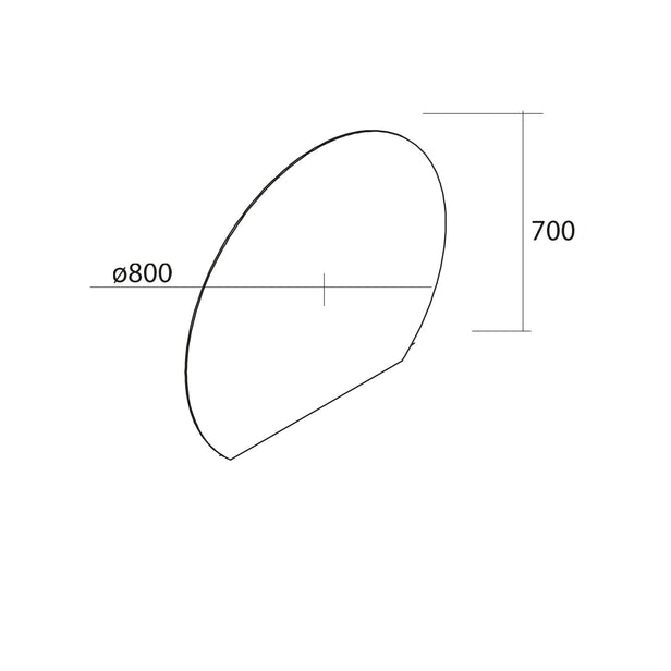 SUNRISE 800mm Round LED Light Mirror with Shelf IP44