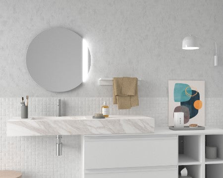 Melilla Worktop with Sink Integrated White Marble 1000mm