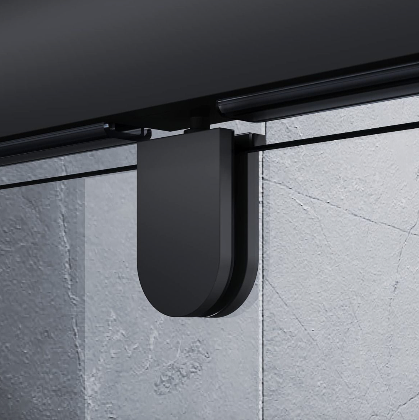NILE Black Pivot Hinge Shower Enclosure 6mm Glass Reversible Cubicle Door 1000mm