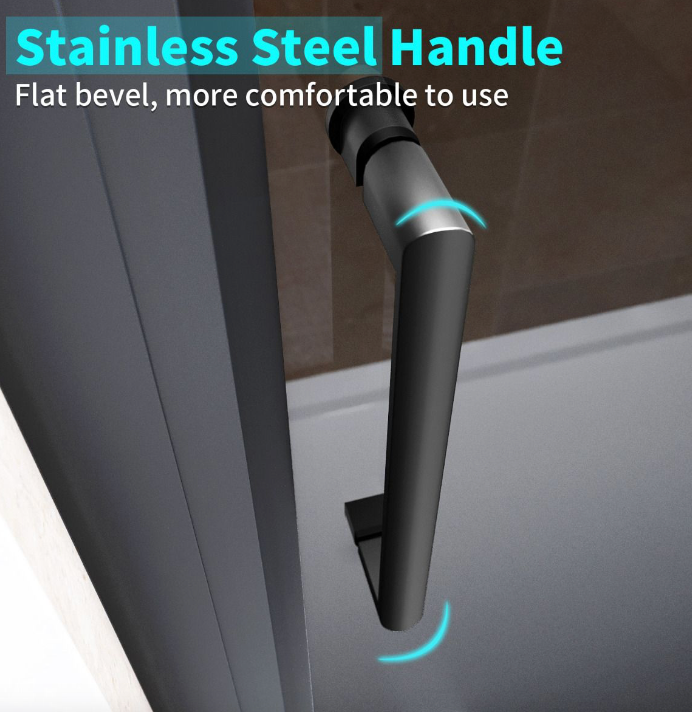 NILE Black Sliding Door 8mm Easy Clean Nano Glass Shower Screen 1100mm with 1100mm x 760mm Shower Tray