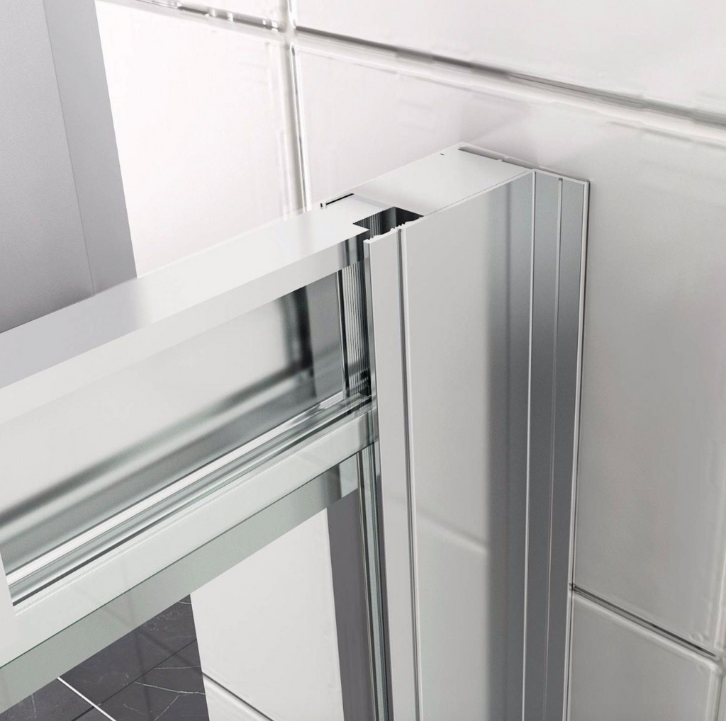 NILE Chrome Quadrant Shower Enclosure 6mm Tempered Glass Cubicle 1000mm x 1000mm