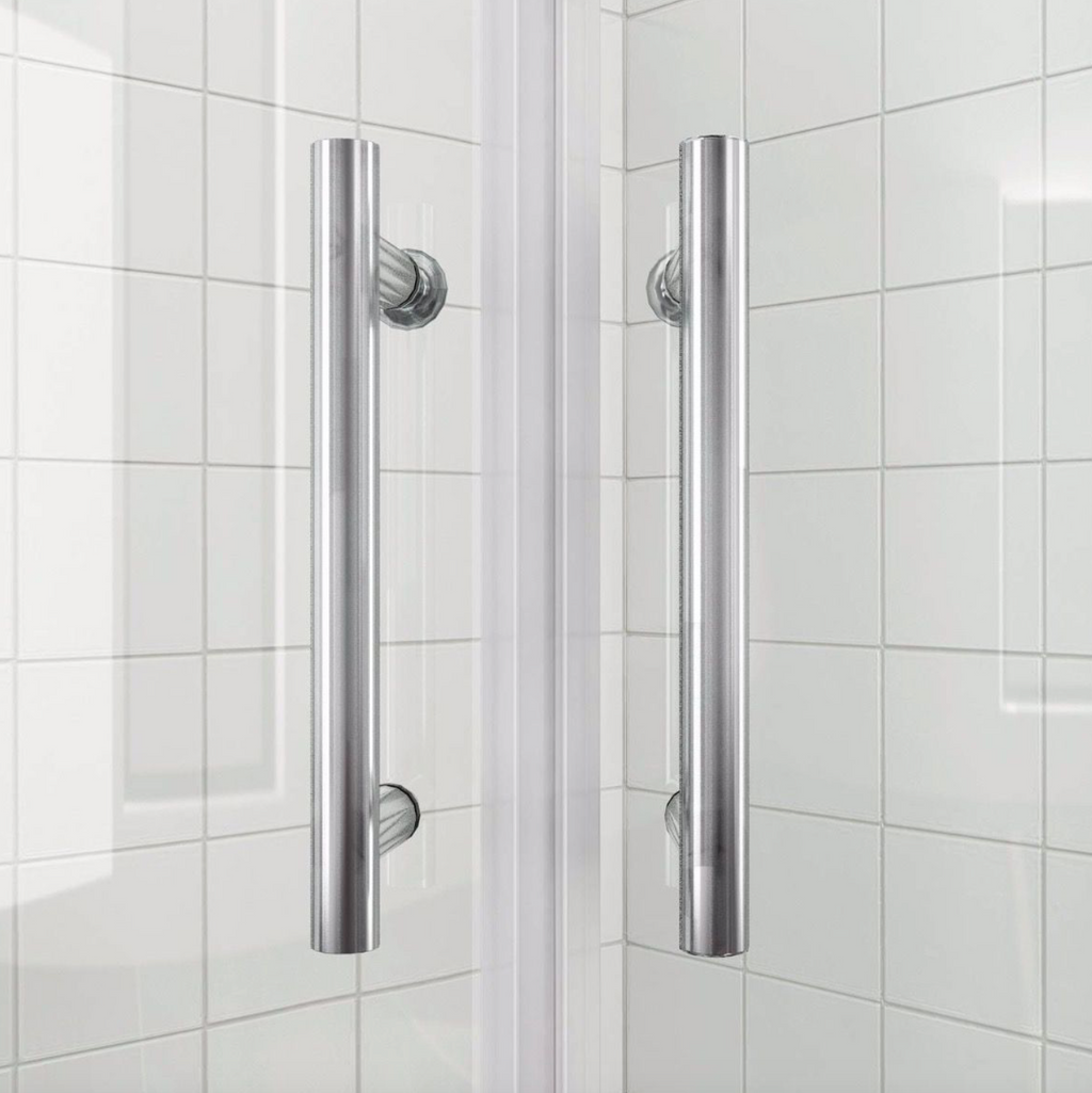 NILE Chrome Quadrant Shower Enclosure 6mm Tempered Glass Cubicle 1000mm x 1000mm