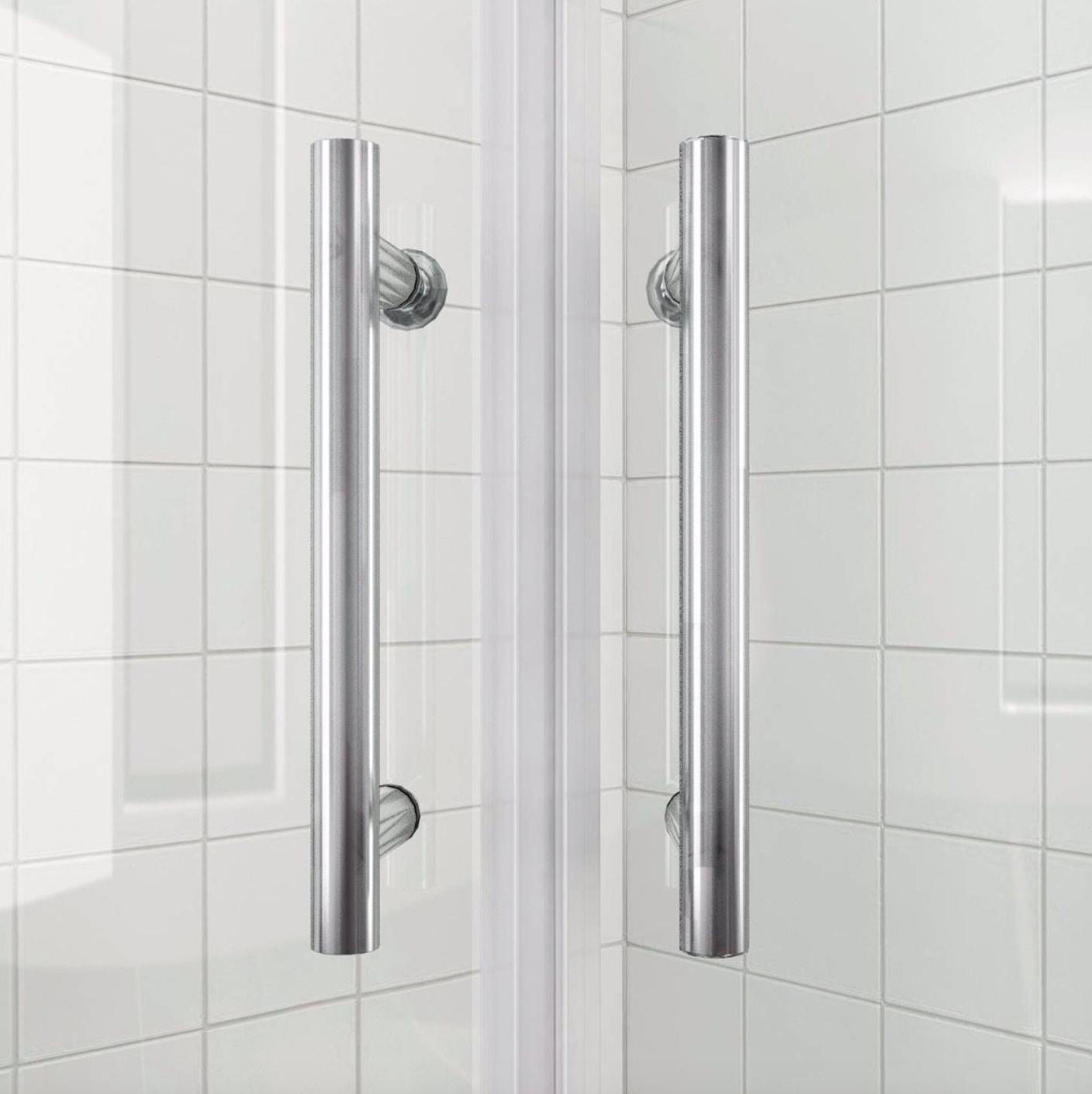 NILE Chrome Quadrant Shower Enclosure 6mm Tempered Glass Cubicle 1000mm x 1000mm