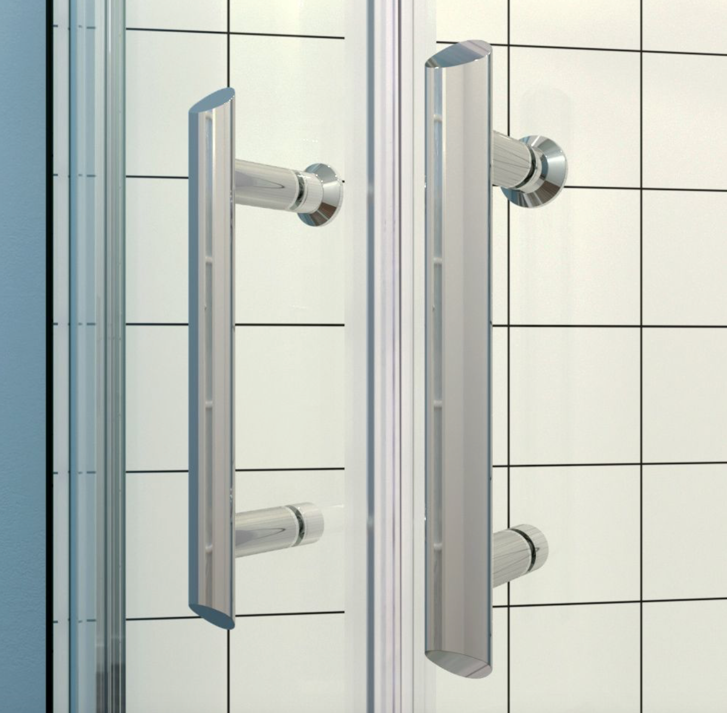 NILE Chrome Quadrant Shower Enclosure 5mm Tempered Glass Cubicle 800mm x 800mm