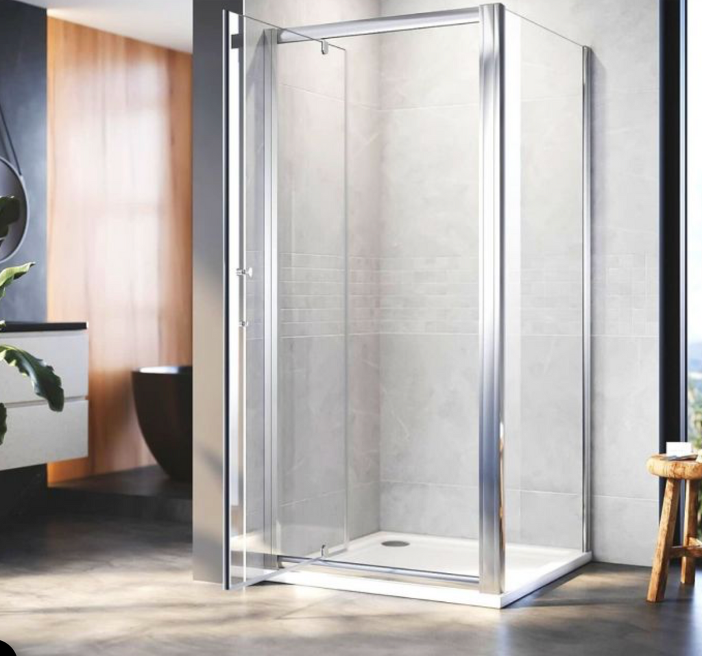 NILE Framed Pivot Hinged Shower Enclosure 6mm Tempered Glass 1000mm x 900mm