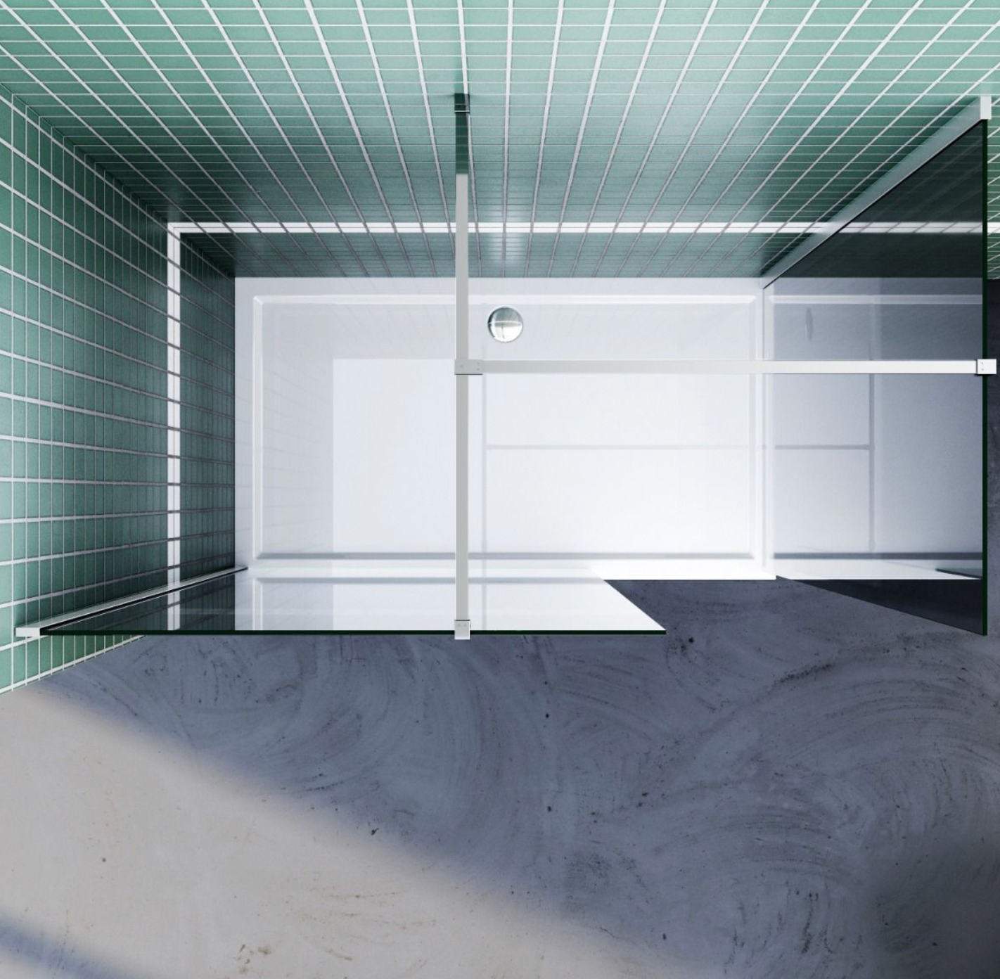 NILE Smoked Glass Walk-In Shower Enclosure 8mm Easy Clean Inc. Shower Panels, Stone Resin Tray + Waste 1200mm x 800mm