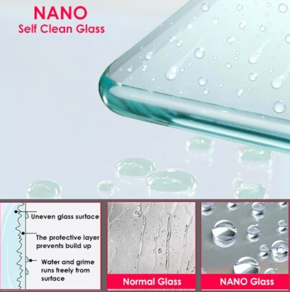 NILE Easy Clean Walk-In Shower Enclosure Inc Shower Panels + Stone Resin Tray + Waste 1200mm x 900mm