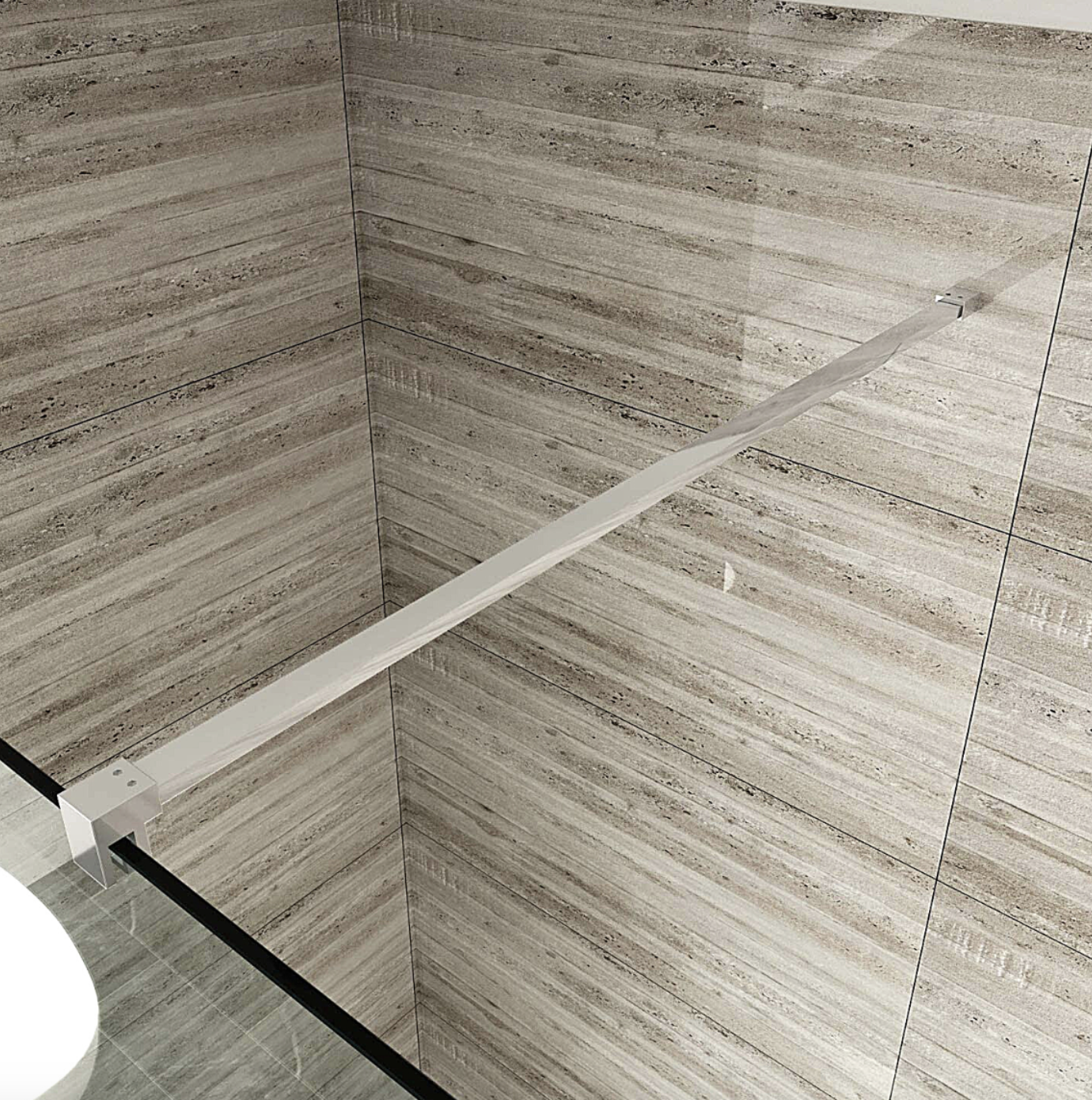 NILE 900mm Walk-In Shower Panel 6mm Tempered Glass Shower Screen with 1200mm x 900mm Shower Tray